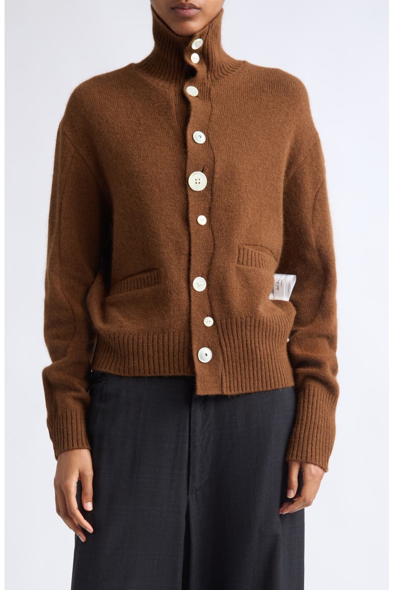 Wool Blend Cardigan, Main, color, BROWN
