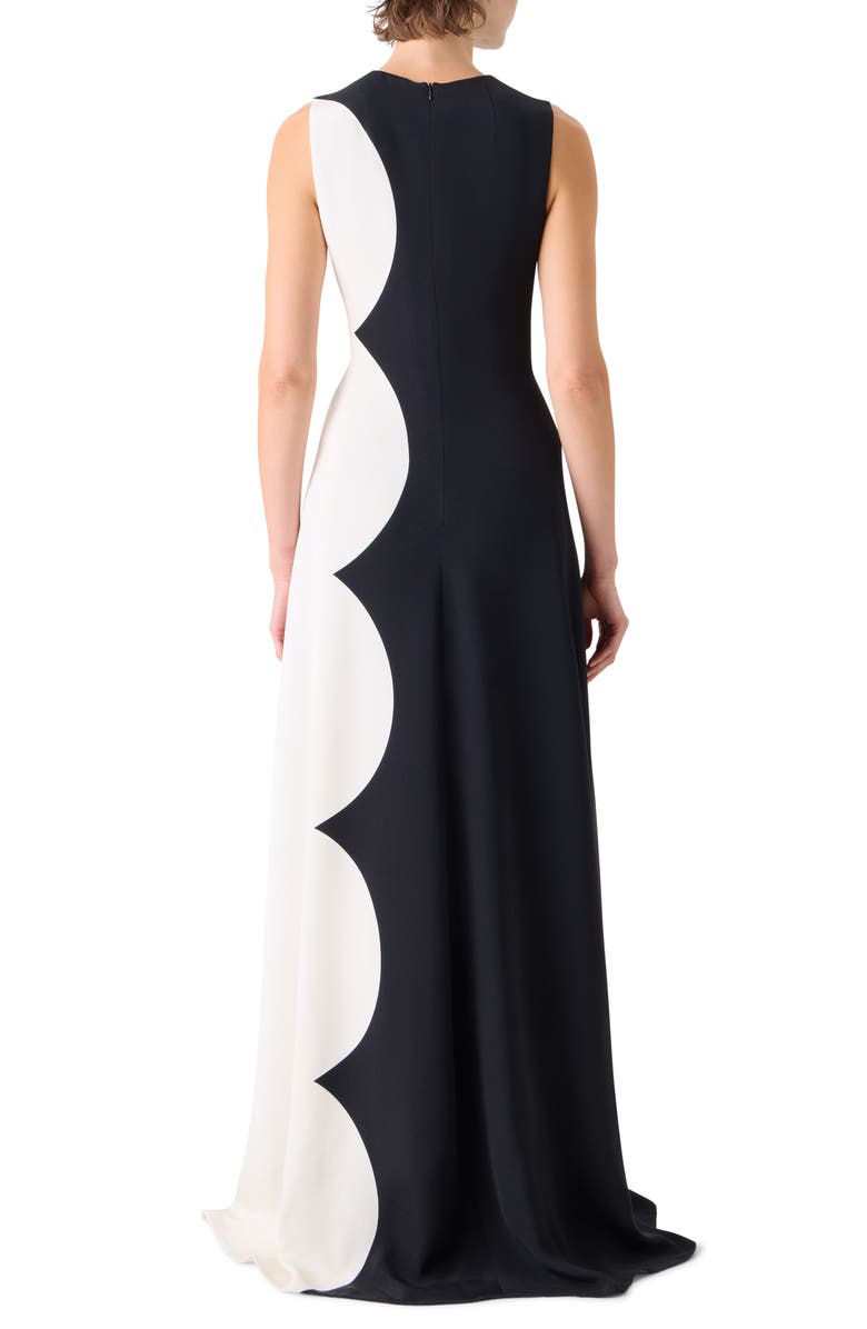 Akris Cloud Silk Gown, Alternate, color, Black-Ecru