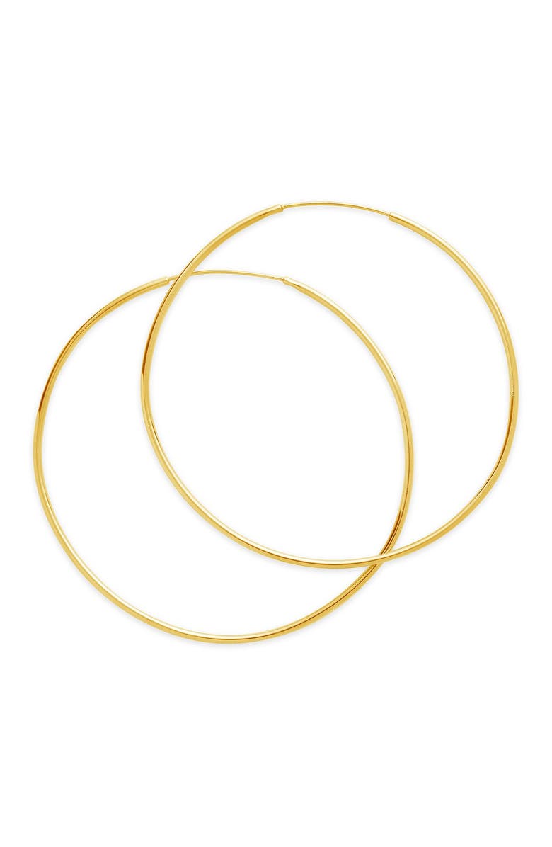 Sterling Forever 68mm Shiny Finish Hoop Earrings, Alternate, color,