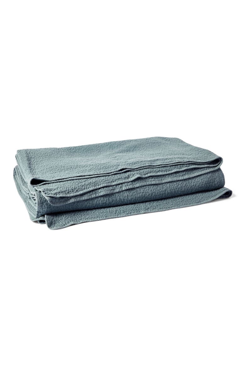 Cascade Matelassé Organic Cotton Blanket, Main, color, LAGOON