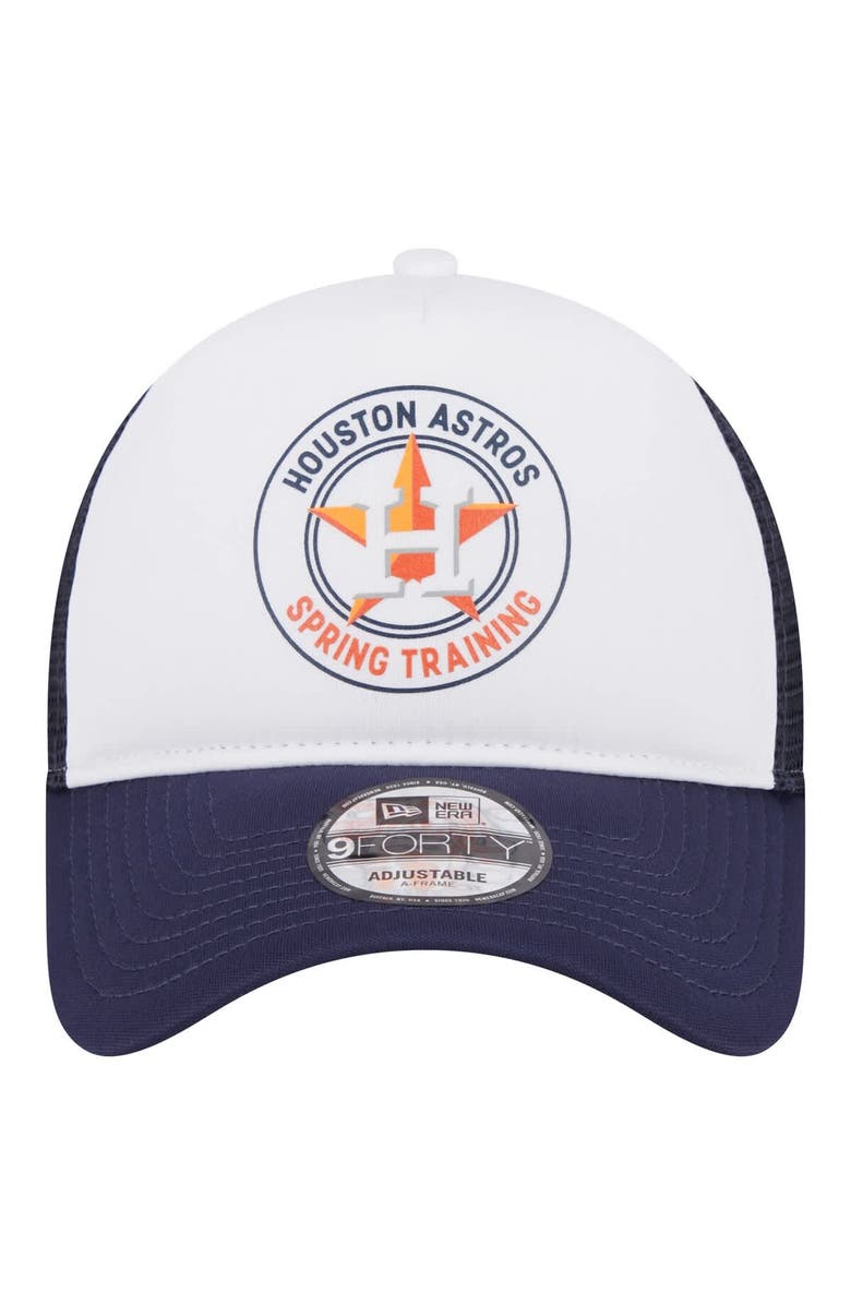 New Era Men's New Era White/Navy Houston Astros Spring Training Circle Foam A-Frame 9FORTY Trucker Adjustable Hat, Alternate, color, 