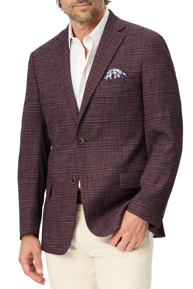 Plaid Sport Coat, Main, color, BERRY