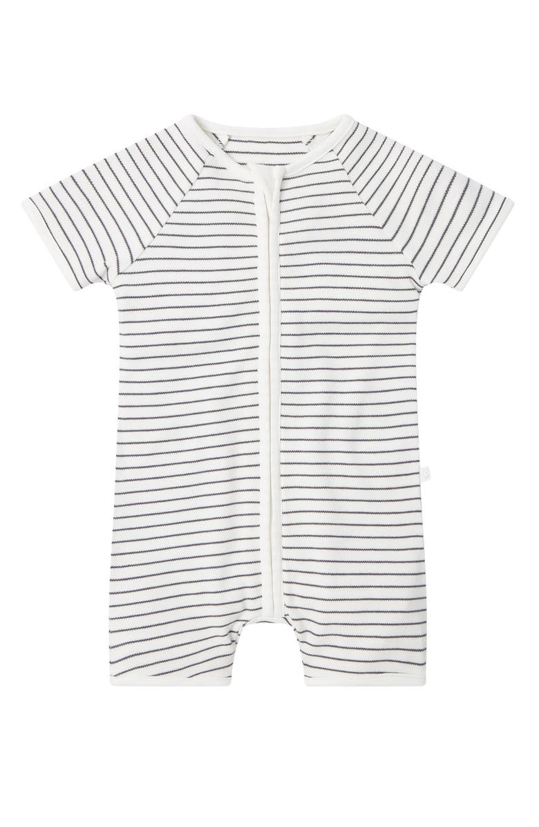 MORI Summer Zip-Up Sleepsuit, Main, color, Grey Stripe