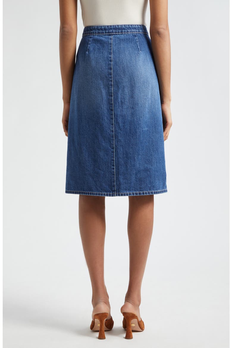 Landry Button Front Denim Skirt, Alternate, color, VERDUGO