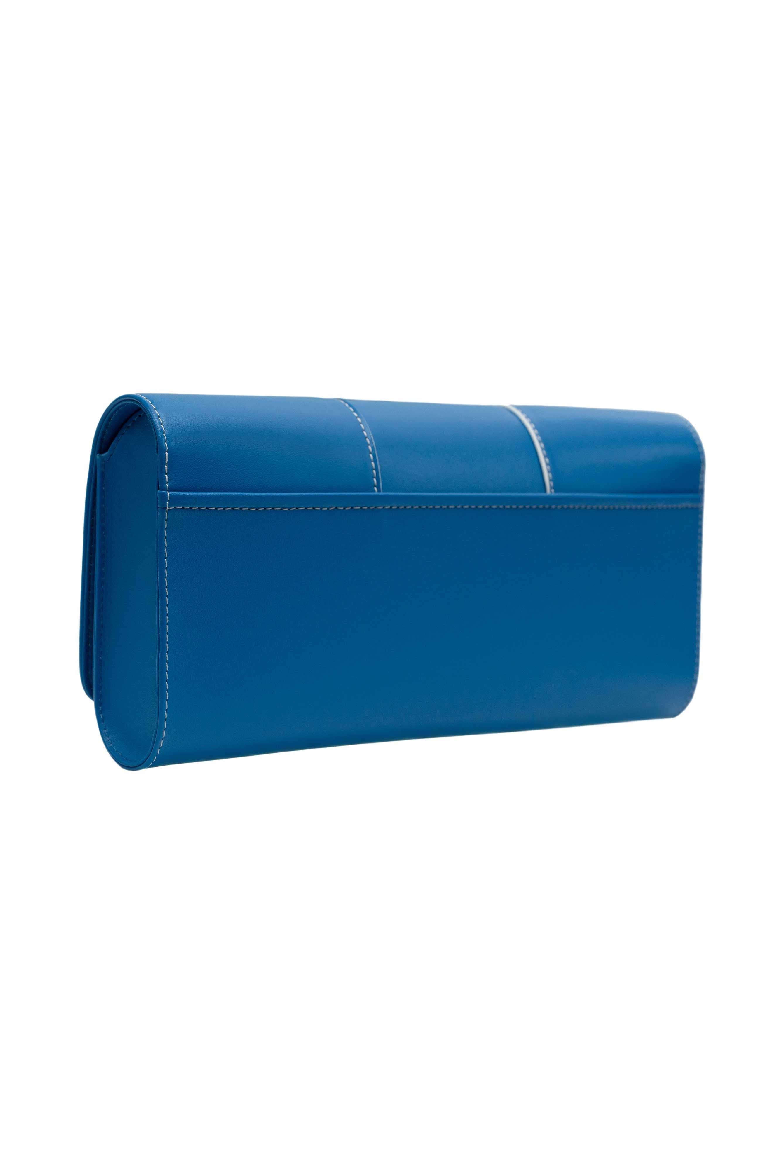 PERRIN PARIS Le Cabriolet Clutch Azur, Alternate, color, Azur / White