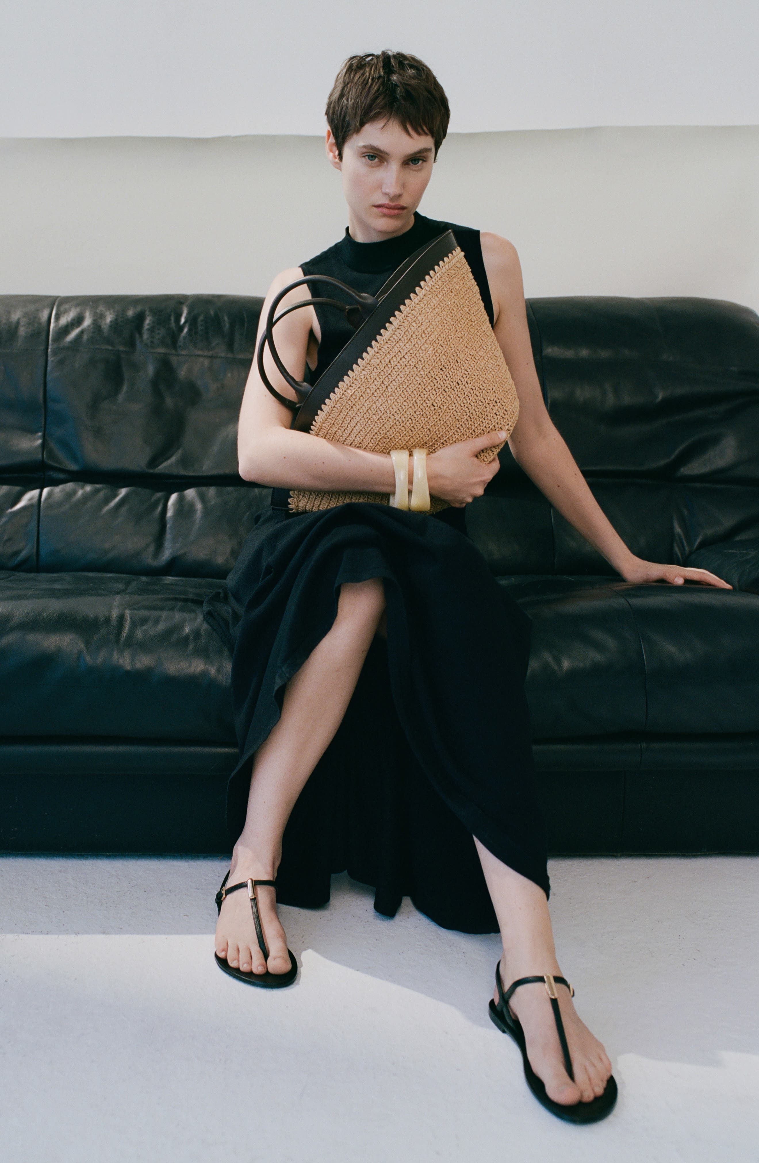 MANGO Woven Straw Tote, Alternate, color, 