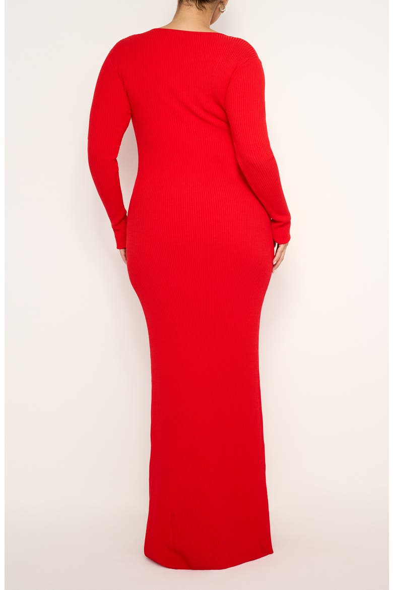 Virgo Long Sleeve Rib Sweater Dress, Alternate, color, GRENADINE003