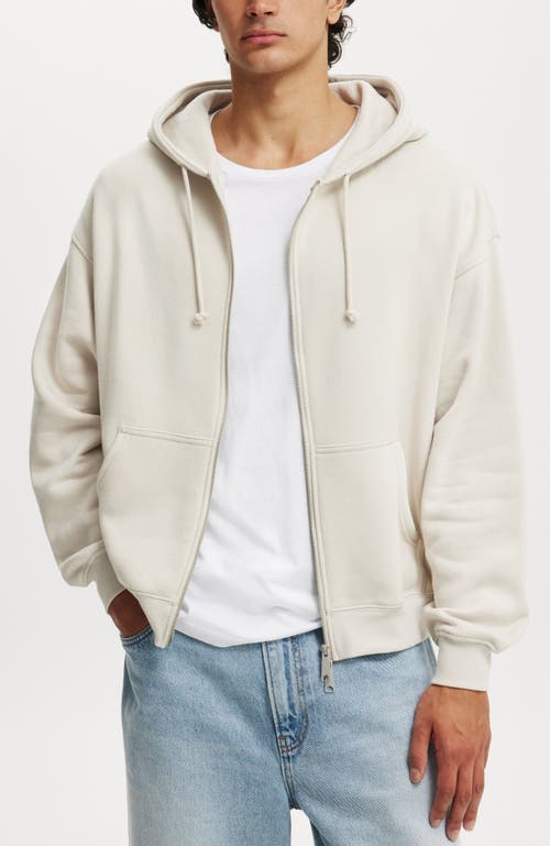 Cotton On Men's Box Fit Zip Up Hoodie In Bone Two Way Zip