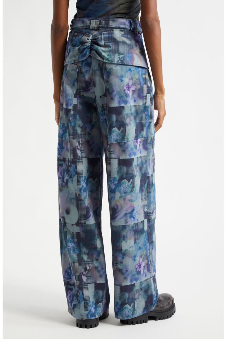 Navy Garden Blur Bungee Pants, Alternate, color, NAVY GARDEN BLUR