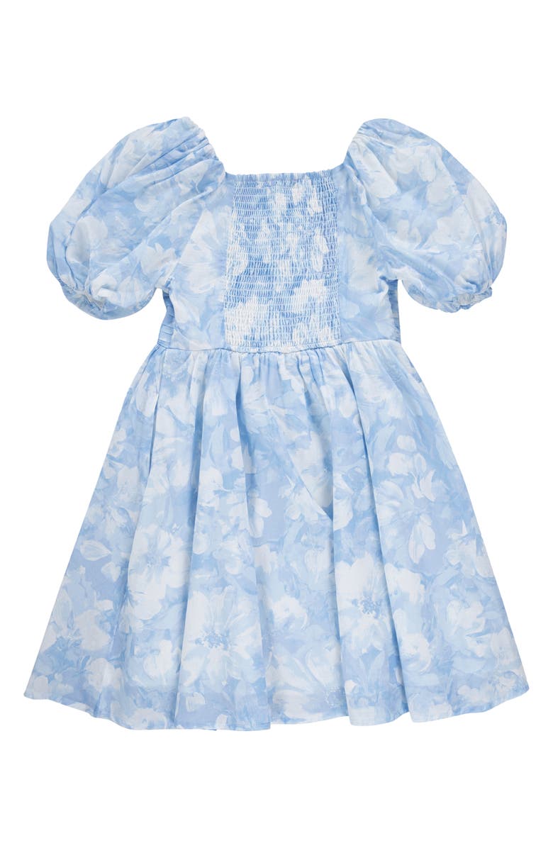 abercrombie kids Kids' Cotton Puff Sleeve Cotton Voile Sundress, Alternate, color, Windsurfer