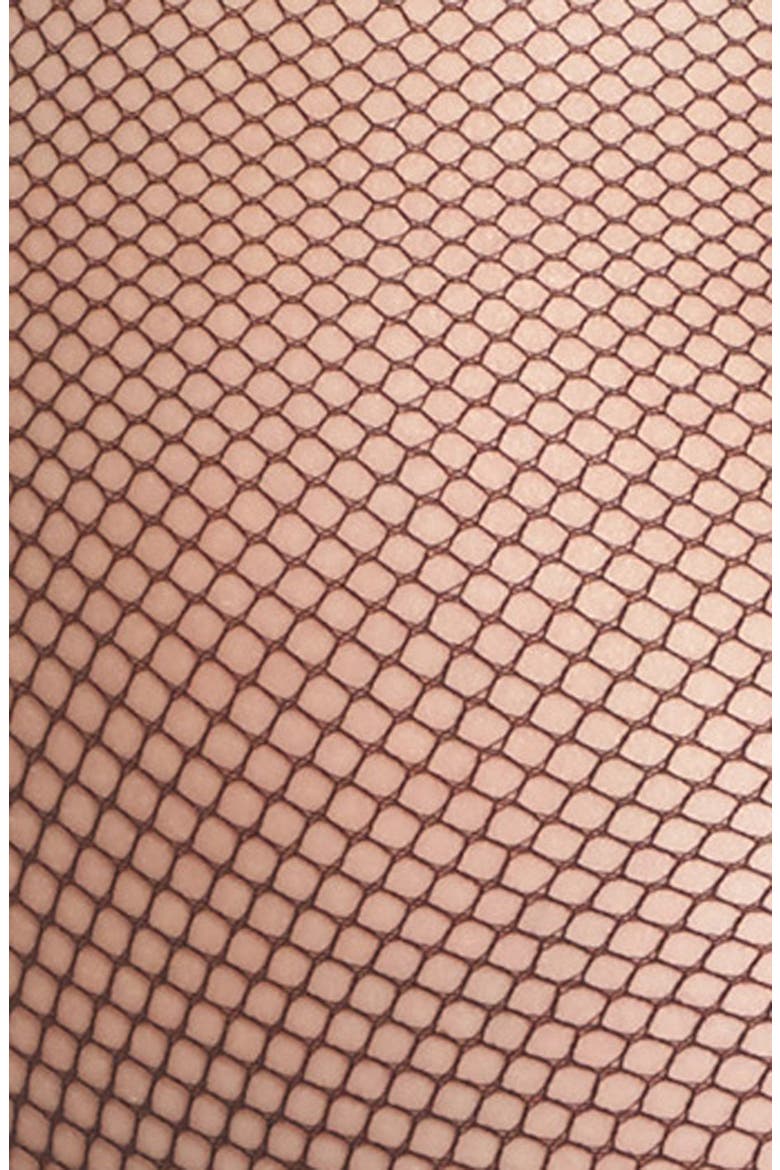 Tricot Fishnet Tights, Alternate, color, BLACK