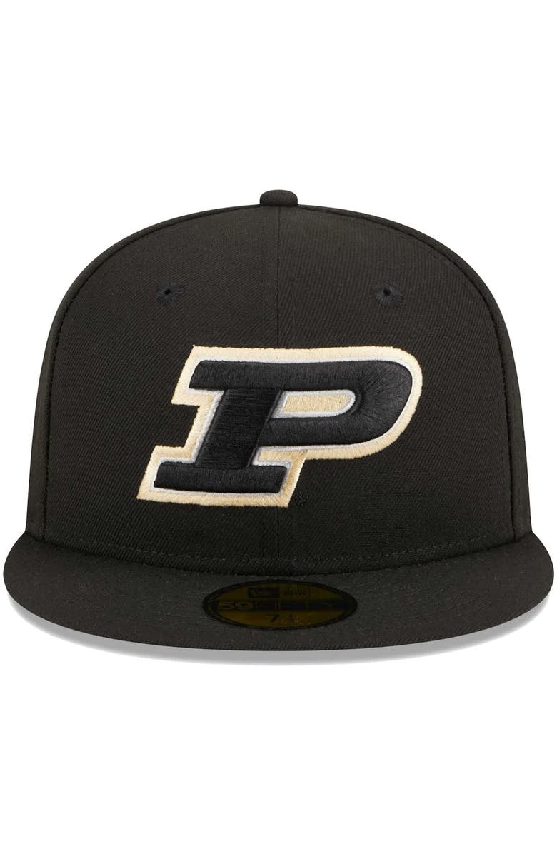 New Era Men's New Era Black Purdue Boilermakers 59FIFTY Fitted Hat, Alternate, color, 