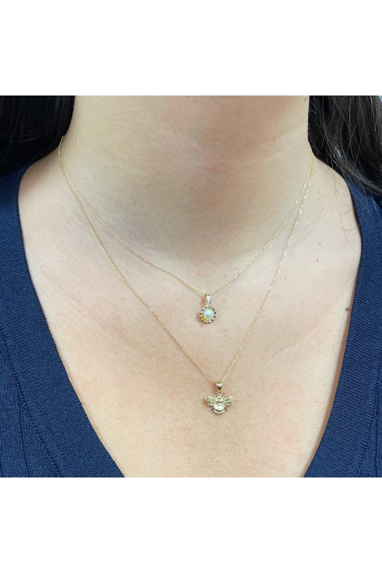 Gold Bee Necklace, Alternate, color, Yellow Gold