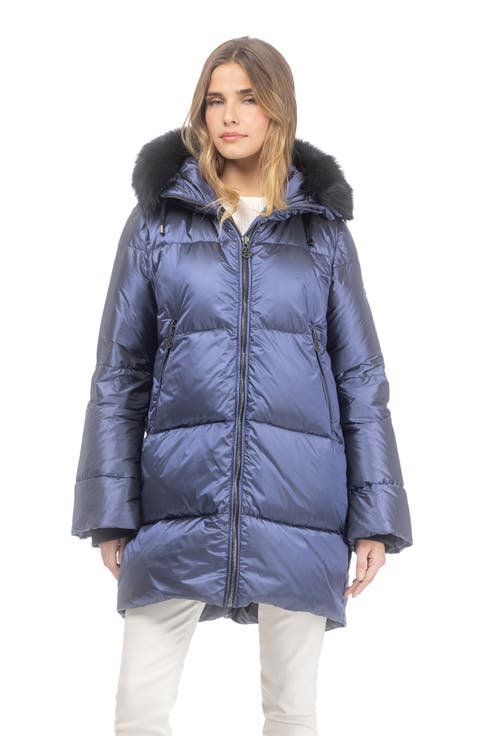 Apres-Ski Horizontal Jacket With Detachable Toscana Lamb Hood Trim