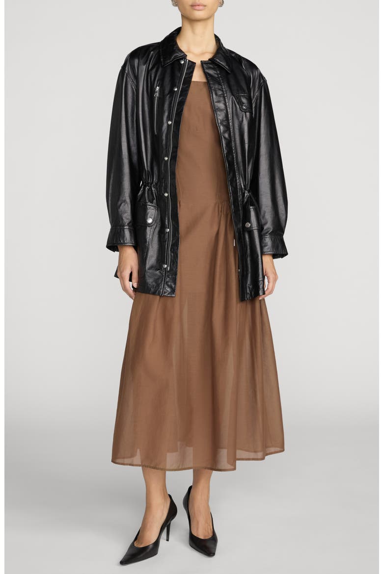The Leather Safari Jacket, Alternate, color, BLACK