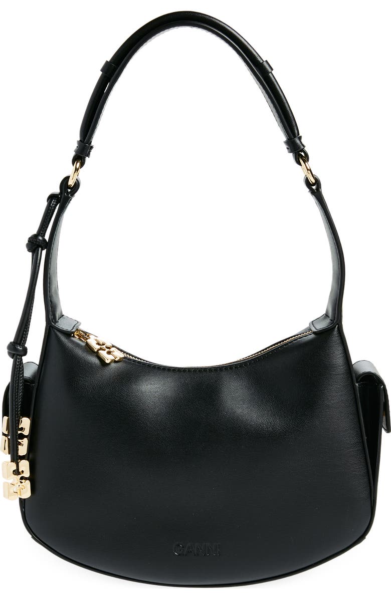Ganni Leather Shoulder Bag, Main, color,