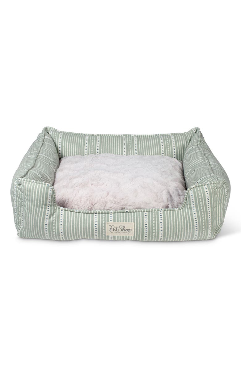 Fringe Studio Small Canvas Rectangular Cuddler Pet Bed, Main, color, Green