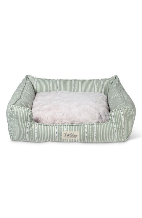 Small Canvas Rectangular Cuddler Pet Bed