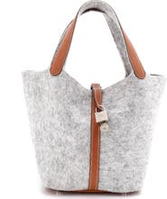 Pre-Owned Hermes Picotin Lock Bag Felt with Leather MM
