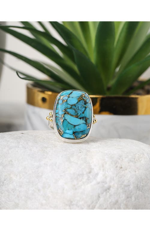 Ys Gems Blue Turquoise Ring In Blue