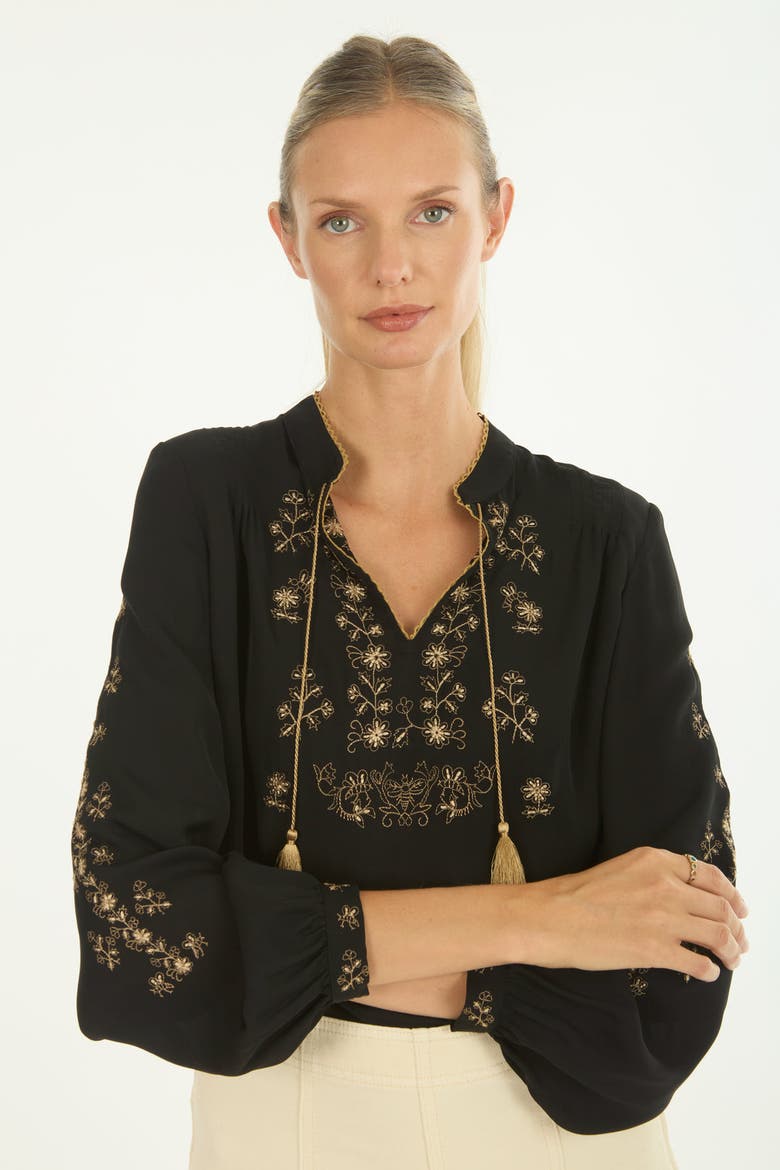 Serah Blouse, Alternate, color, Black