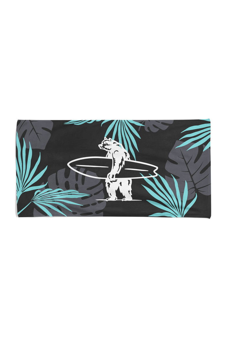 Lana Beach Towel, Main, color, Black / Teal / Grey