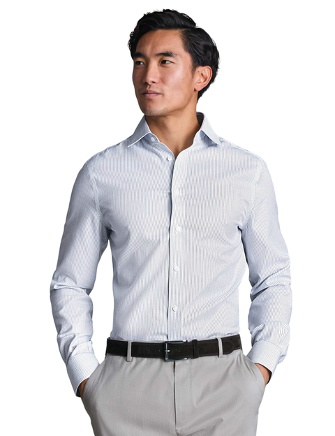 Non-Iron Twill Fine Stripe Shirt