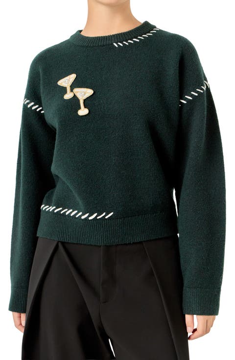 Whipstitch Patch Sweater