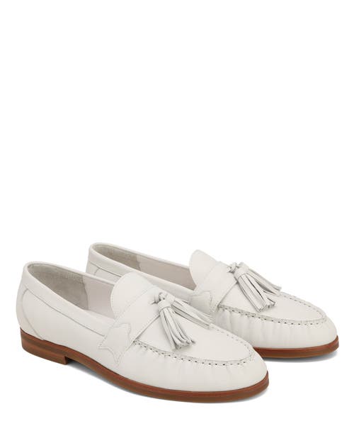 Naked Wolfe Lido Cow Suede Loafer In White