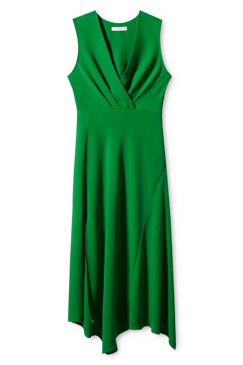 Surplice Neck Sleeveless Midi Dress, Alternate, color, GREEN