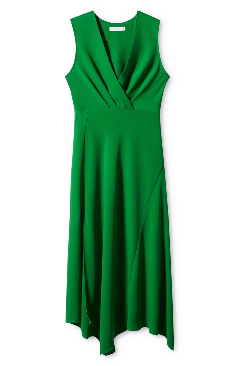 MANGO Surplice Neck Sleeveless Midi Dress, Alternate, color, 