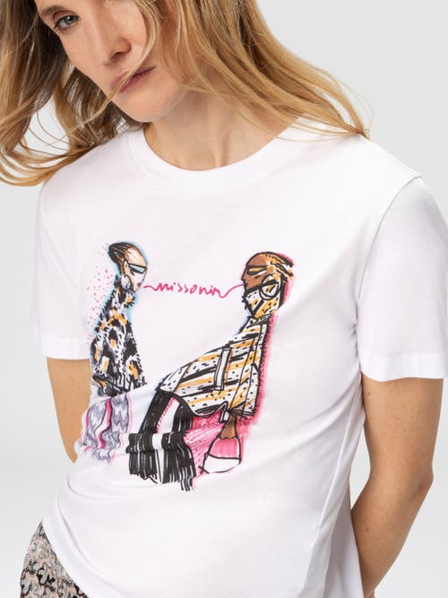 Missoni Short Sleeve T-shirt With Print And Logo In White