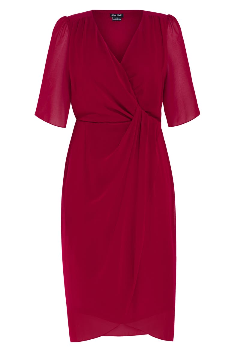 Twist Love Dress, Alternate, color, RUBY
