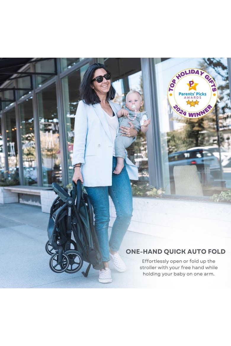 Oxygen v2 Lightweight Stroller, Compact, One-Hand Fold Travel Stroller for Newborn to Toddler, Alternate, color, Raven