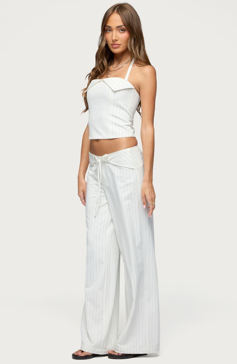 EDIKTED Parker Pinstripe Halter Top, Alternate, color, 