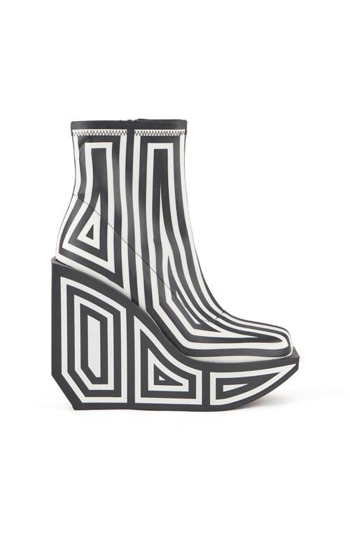 United Nude Striped-print Wedge Ankle Boot In Multi