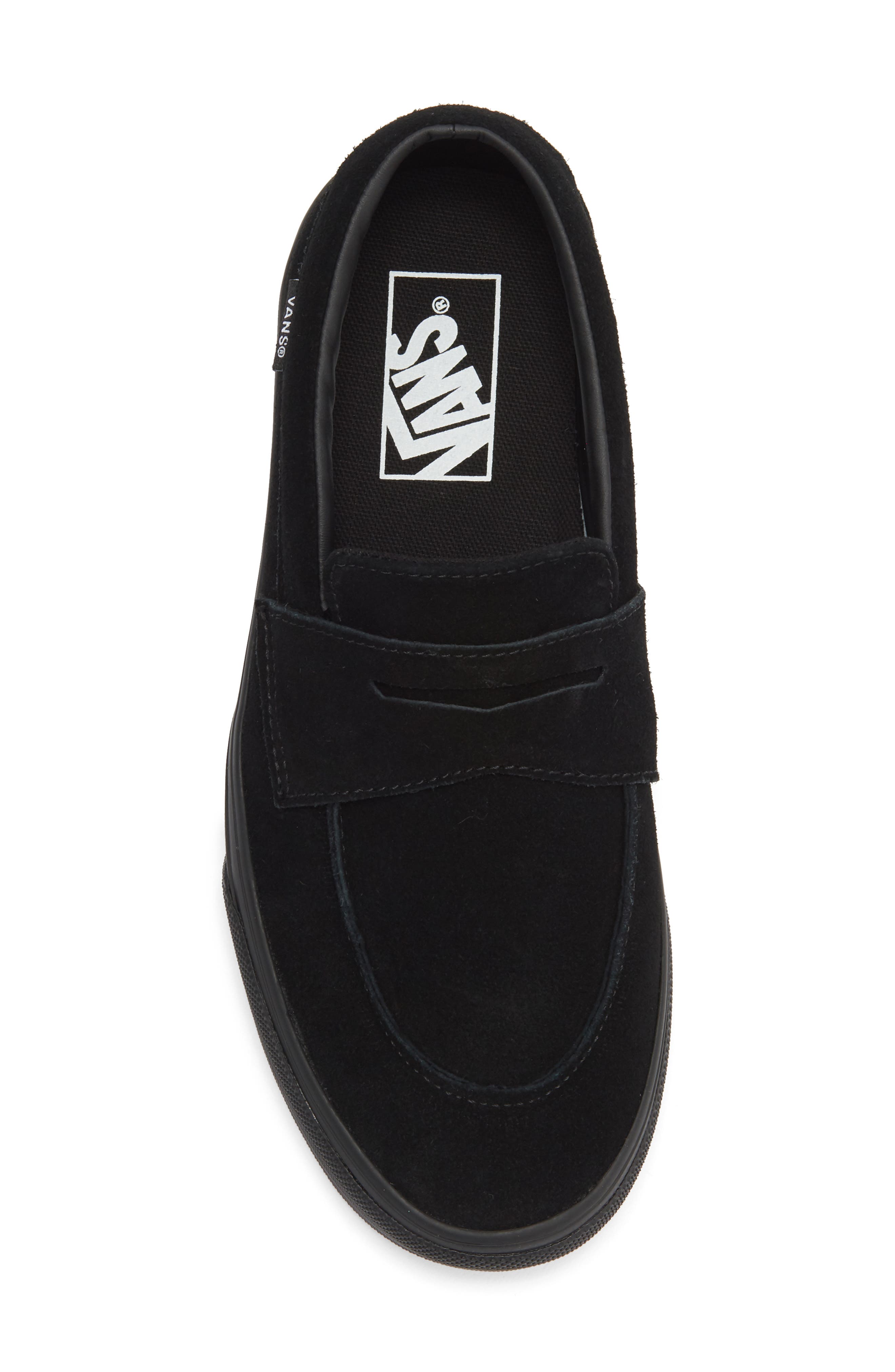 Kids' Suede 53 Penny Loafer, Alternate, color, BLACK/BLACK