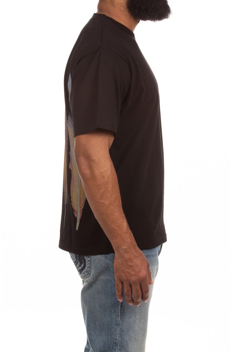 Feathers Short Sleeve T-Shirt, Alternate, color, BLACK