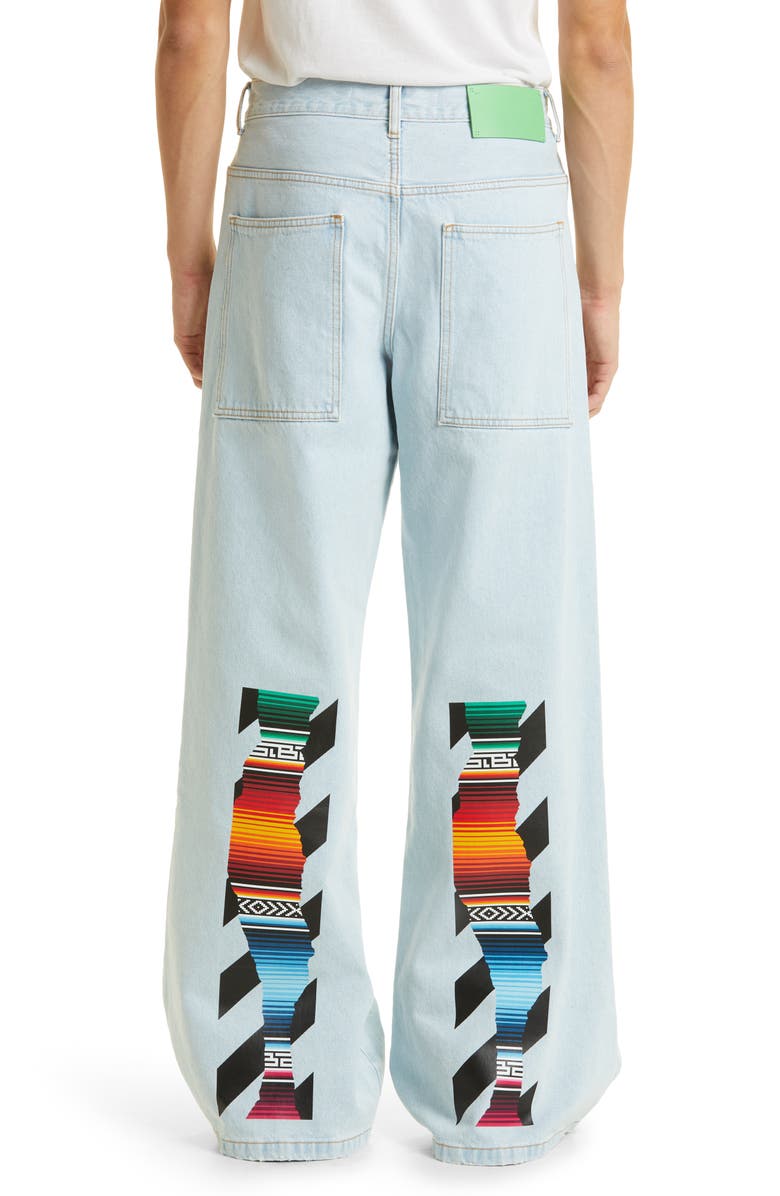 Off-White x Sal Barbier Gender Inclusive Diag Extra Baggy Wide Leg Jeans, Alternate, color,