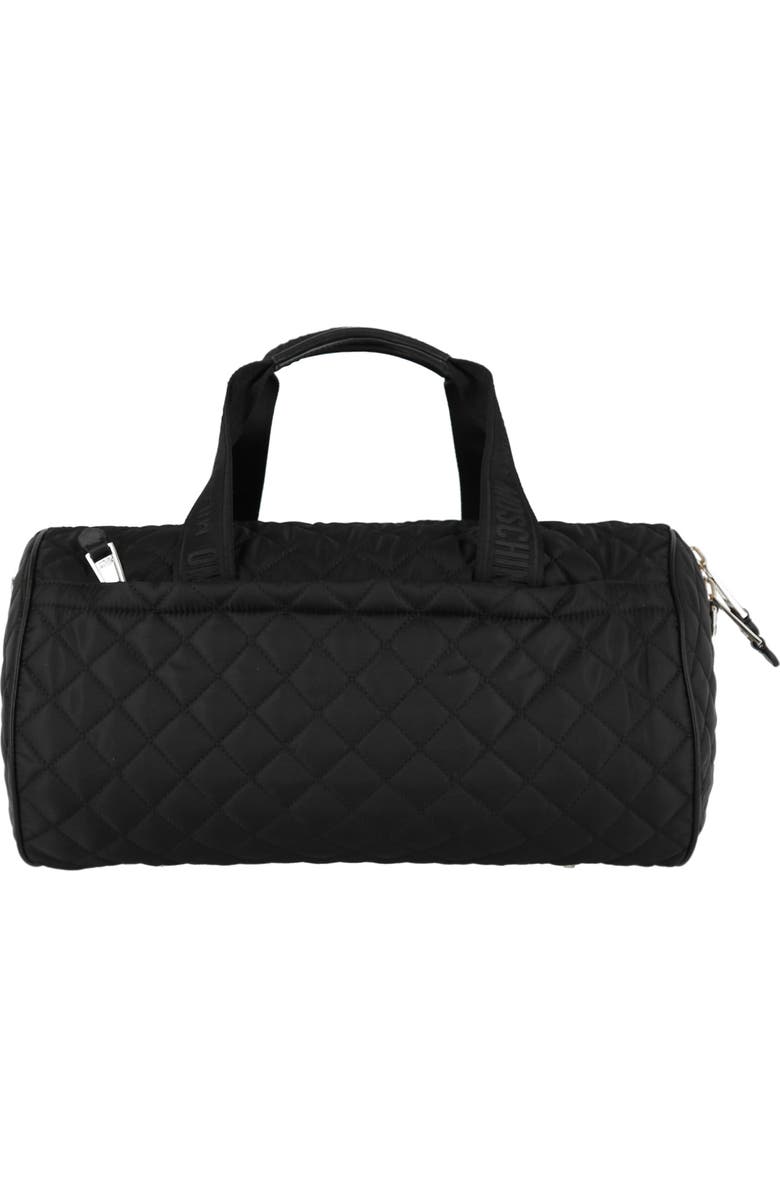 Moschino Travel Quilted Duffle Bag, Alternate, color,