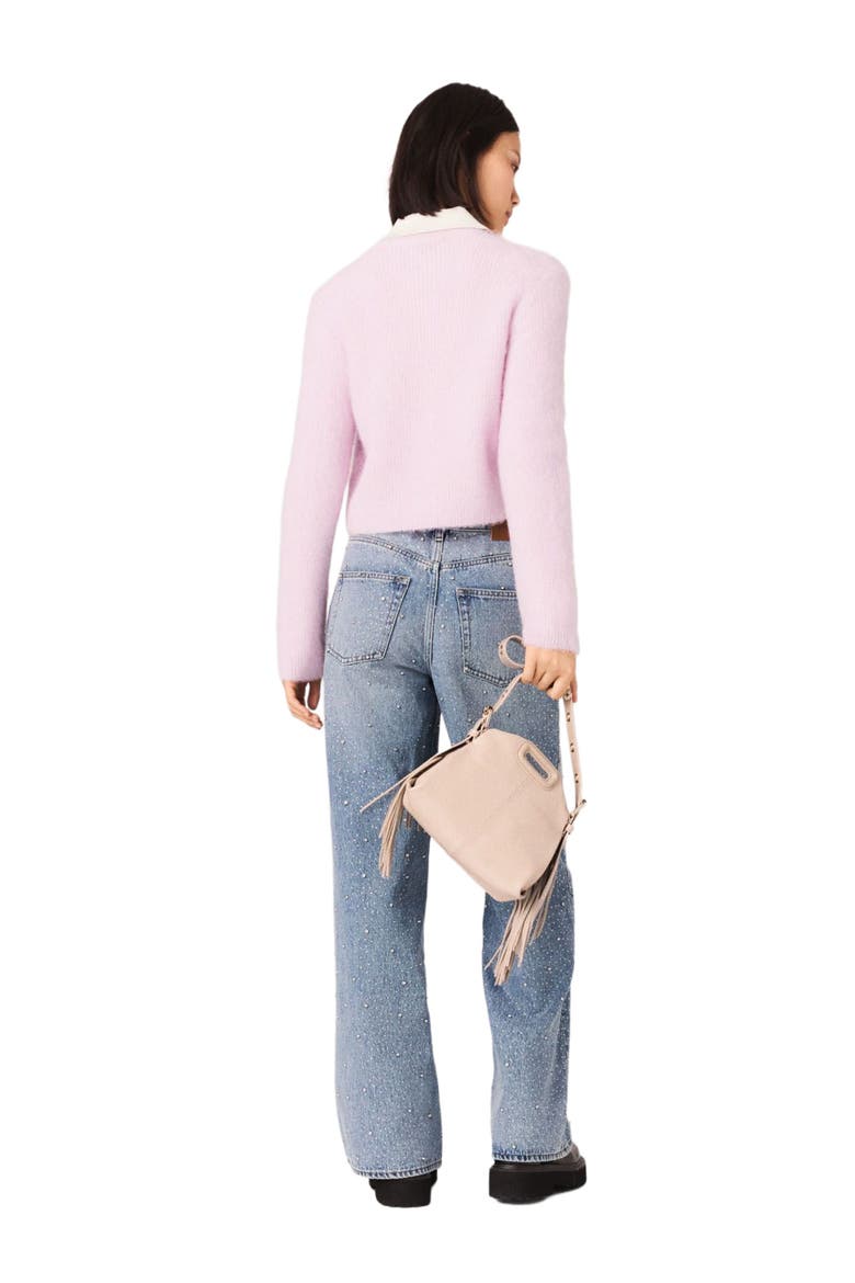 Jewelled bow cardigan, Alternate, color, Pink