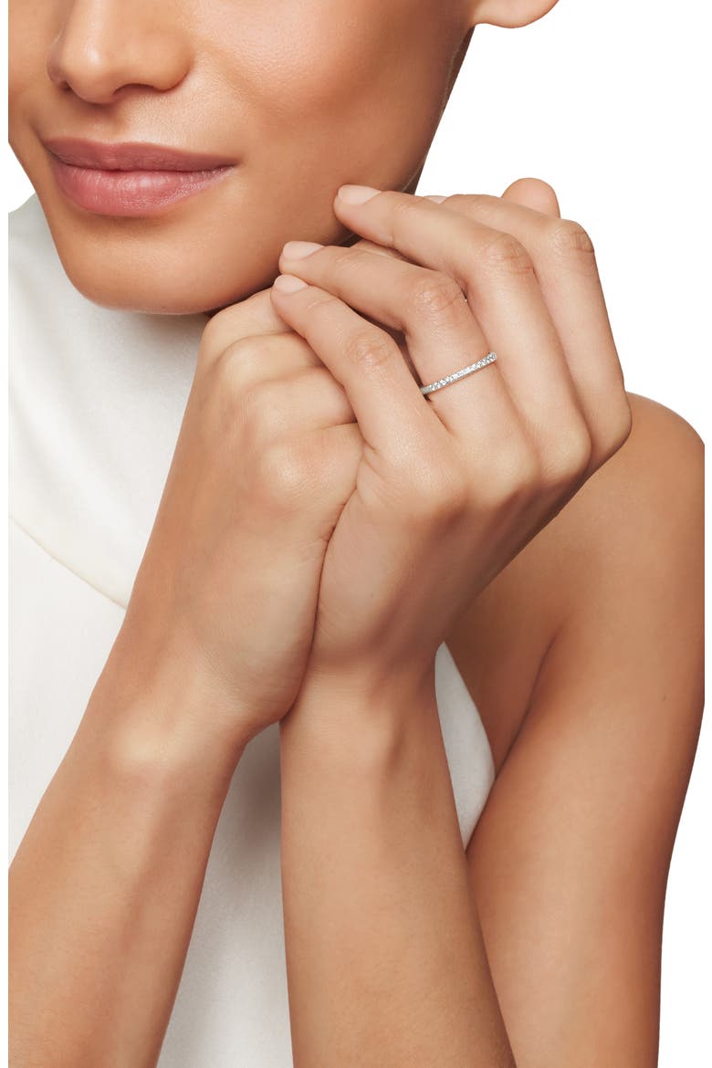 DY Eden Partway Band Ring in Platinum with Pavé Diamonds, Alternate, color, PLATINUM