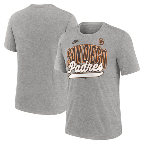 Men's Nike Heather Gray San Diego Padres Cooperstown Collection Retro Tri-Blend T-Shirt