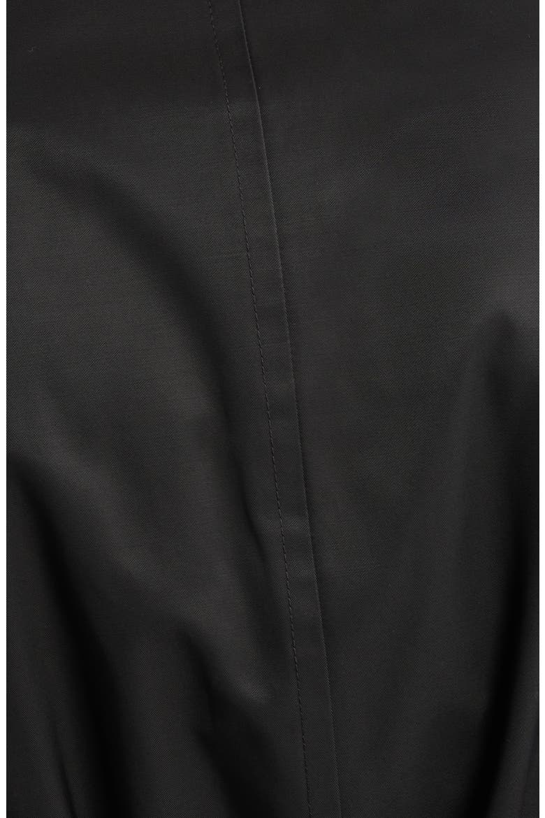 Belted Cotton Blend Coat, Alternate, color, BLACK