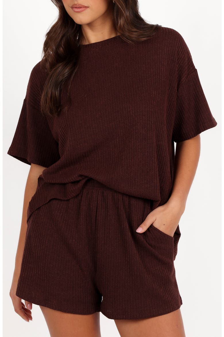 Granger Knit Top & Shorts Set, Main, color, CHOCOLATE BROWN
