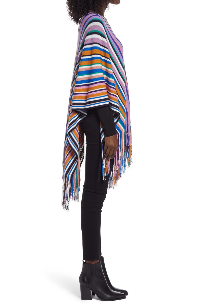 Missoni Zigzag & Stripe Wool Blend Poncho, Alternate, color,