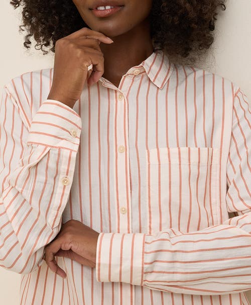 Pact Organic Cotton Sunset Lightweight Cotton Classic Shirt In Zuma Stripe