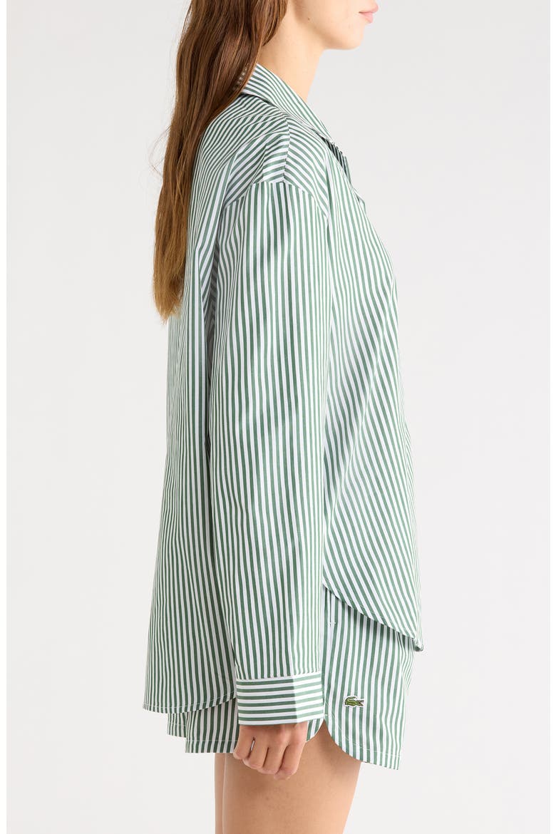Loungewear Stripe Two-Piece Pajama Set, Alternate, color, GREEN/WHITE