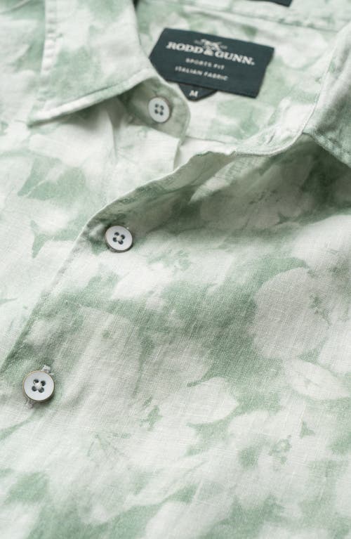 Rodd & Gunn Springflat Slim Fit Short Sleeve Linen Shirt In Pistachio