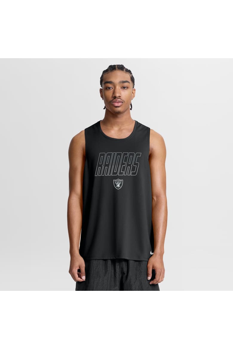 Men's Nike Black Las Vegas Raiders Kickoff Miler Dri-FIT Tank​ Top, Main, color, Black